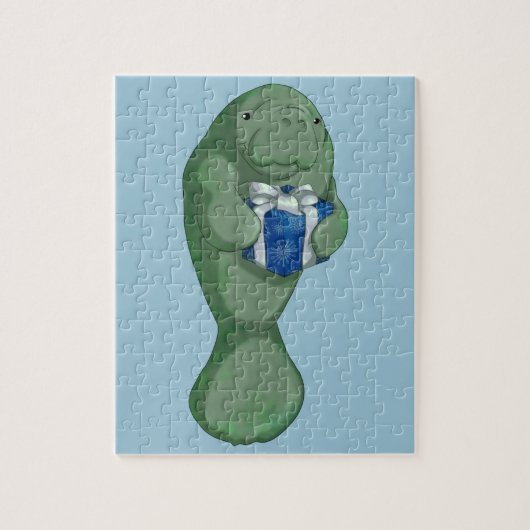 クリスマスのマナティー ジグソーパズル (縦)