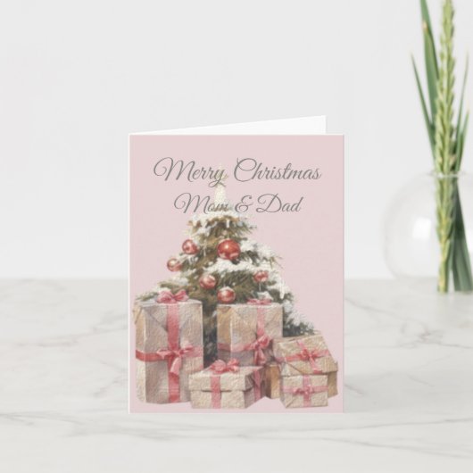 クリスマスのママとパパ サンキューカード (正面)