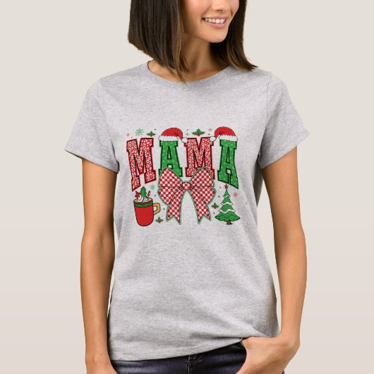 クリスマスのママ - ホリデーシーズン Tシャツ (正面)