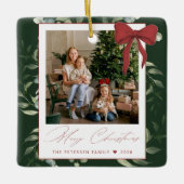 クリスマスのマルチフォト5家族写真の思い出 セラミックオーナメント (正面)