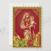 クリスマスのミサの教会への招待状（カスタマイズ可能） 招待状 (正面)