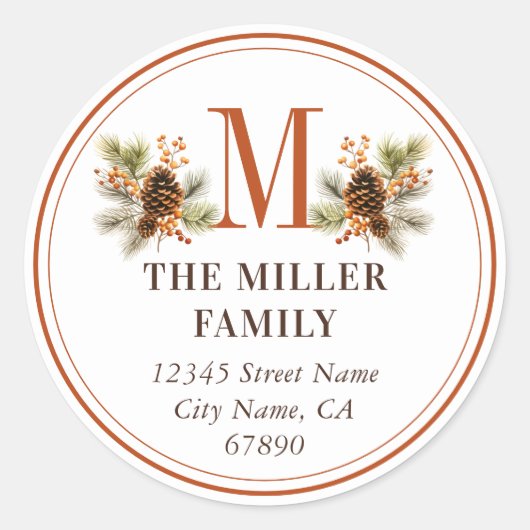 クリスマスのミスタントアールステッカー ラウンドシール (正面)