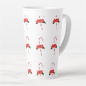 クリスマスのミスタントステッキ赤い白い緑 カフェラテマグ (右アングル)
