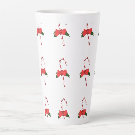 クリスマスのミスタントステッキ赤い白い緑 カフェラテマグ (正面)