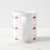 クリスマスのミスタントステッキ赤い白い緑 ジャンボコーヒーマグカップ (裏面)