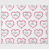 クリスマスのミスタントースケッチハート白い赤 ラッピングペーパー (フラット)