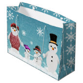クリスマスのミスター&ミセス雪だるまとその家族 ラージペーパーバッグ (裏面アングル)