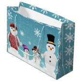 クリスマスのミスター&ミセス雪だるまとその家族 ラージペーパーバッグ (正面アングル)