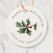 クリスマスのミストレトーファミリー名ギフト フェイバータグ (正面)