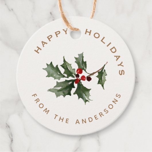 クリスマスのミストレトーファミリー名ギフト フェイバータグ (正面)