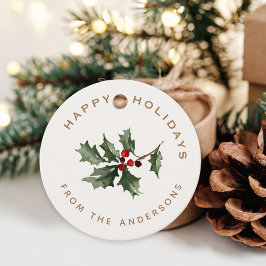 クリスマスのミストレトーファミリー名ギフト フェイバータグ