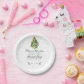 クリスマスのミスルトゥーでの結婚式 ペーパープレート (パーティー)
