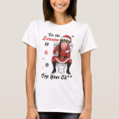 クリスマスのミセス・サンタクロース・サングラス・面白いいたずら Tシャツ (正面)