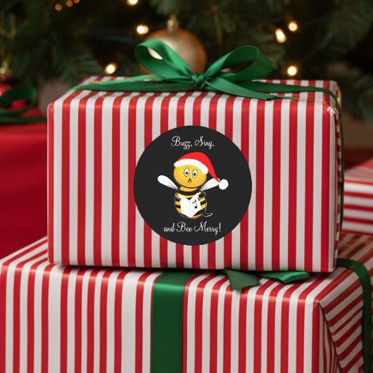 クリスマスのミツバチ 歌うミツバチ メリー! ラウンドシール