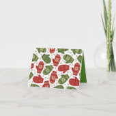 クリスマスのミトンパターンメッセージカード シーズンカード (正面)