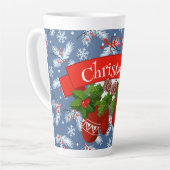 クリスマスのミトン カフェラテマグ (左アングル)