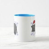 クリスマスのミニチュアのブタ マグカップ (中央)