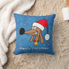 クリスマスのミニチュアダックスフンド クッション