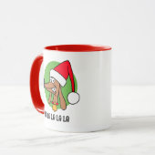 クリスマスのミニチュアダックスフンド マグカップ (正面左)