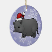 クリスマスのミニブタ セラミックオーナメント (右)