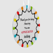 クリスマスのミニマリストへの感謝の贈り物 オーナメント (正面)