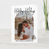 クリスマスのミニマリストパーソナライズされた写真 カード (正面)