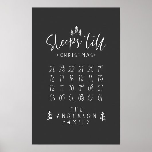 クリスマスのミニマリストモダン農家まで寝る ポスター (正面)