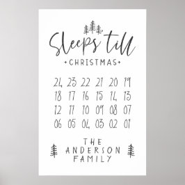 クリスマスのミニマリストモダン農家まで寝る ポスター
