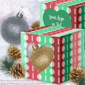 クリスマスのミニマリスト縞模様の赤い緑のハート フェイバーボックス