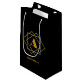 クリスマスのミニマルなモノグラムのフレームカスタム スモールペーパーバッグ (正面アングル)