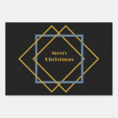 クリスマスのミニマルなモノグラムのフレームカスタム ラッピングペーパーシート (正面3)