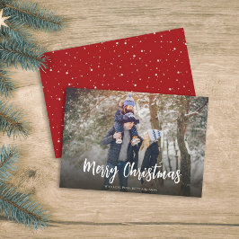クリスマスのミニマルな赤いドット シンプルなホリデー 1 写真 シーズンカード