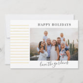 クリスマスのミニマルエレガント主義金ゴールド写真Happy シーズンカード (正面)