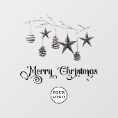 クリスマスのミニマルモダンリストウィンドウ ウィンドウサイン (シート)