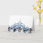 クリスマスのミュージカルお祝い カード (黄色い花)