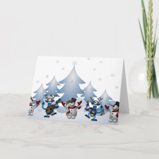 クリスマスのミュージカルお祝い シーズンカード (正面)