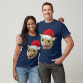 クリスマスのミーム友達で咳をする猫 Tシャツ (ユニセックス)