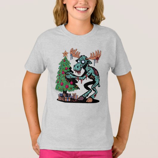 クリスマスのムースゾンビ Tシャツ (正面)
