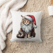 クリスマスのメインクーン猫, サンタメインクーン子猫 クッション (ブランケット)