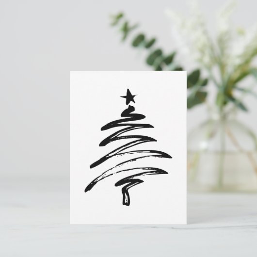 クリスマスのメリーな休日の木はお祝いを飾ります シーズンポストカード (スタンド正面)