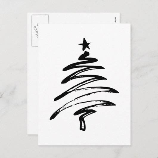 クリスマスのメリーな休日の木はお祝いを飾ります シーズンポストカード (正面/裏面)