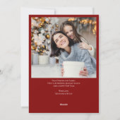 クリスマスのメリー写真を望むシック赤 シーズンカード (裏面)