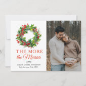 クリスマスのメリー写真妊娠が多い 案内状 (正面)