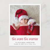 クリスマスのメリー写真誕生 案内ポストカード (正面)