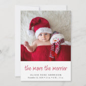 クリスマスのメリー写真誕生 案内状 (正面)