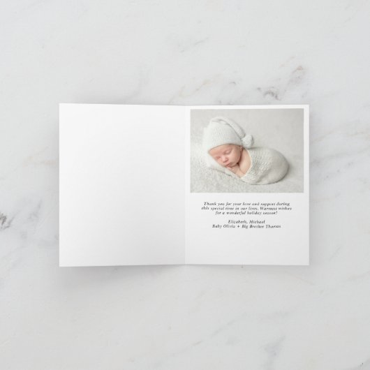 クリスマスのメリー写真誕生 案内状 (内部)