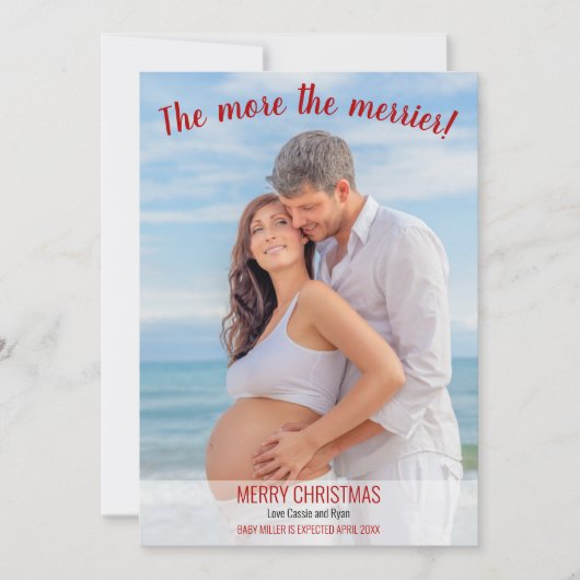クリスマスのメリー妊娠写真 シーズンカード (正面)