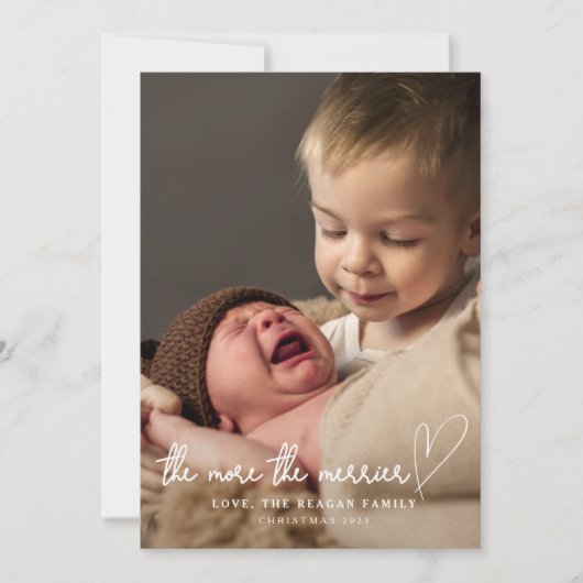 クリスマスのメリー誕生の写真が増える 案内状 (正面)