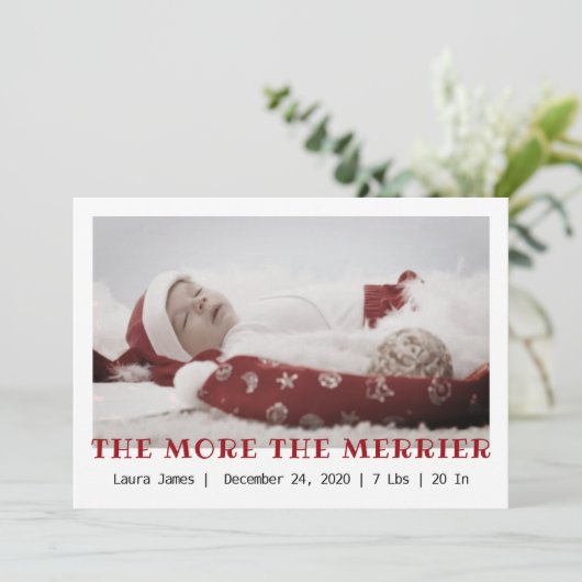 クリスマスのメリー誕生の発表が増えれば増える シーズンカード (スタンド正面)