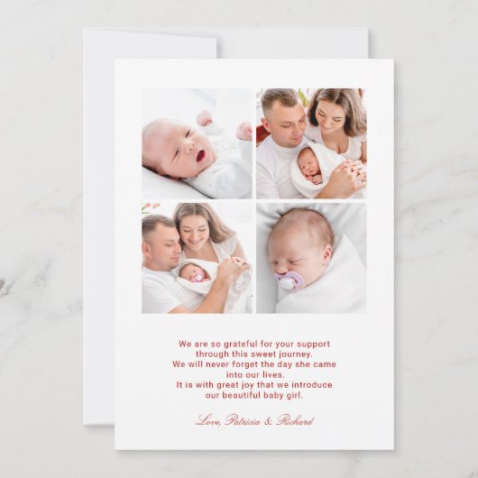 クリスマスのメリー誕生発表 シーズンカード (裏面)